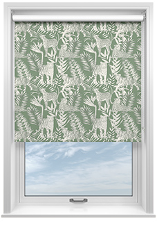 Tropical Wildcats, Emerald - Twist&Fit Roller Blind